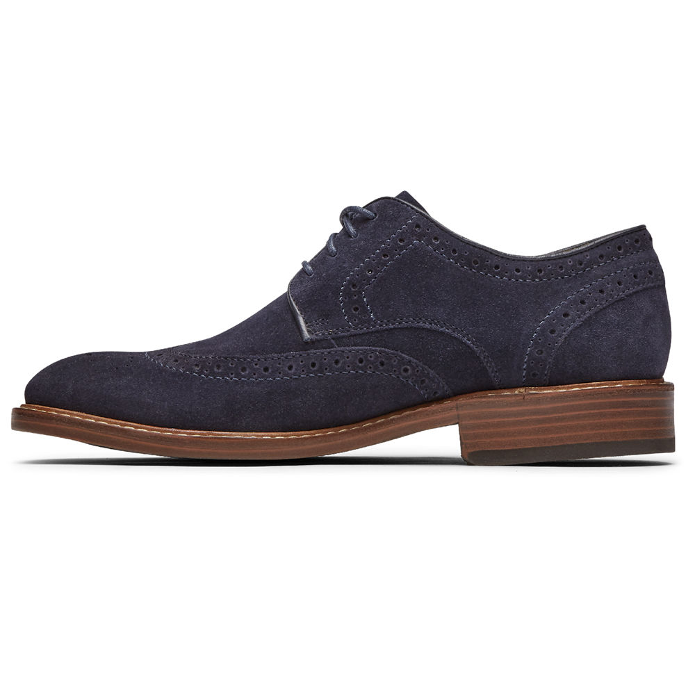 Rockport Mens Lace Up Navy - Kenton Wingtip - UK 317-YMFUKV